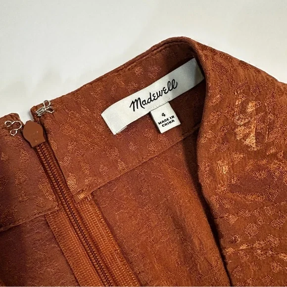 Madewell Rust Burnt Orange Jacquard Maxi Skirt Women’s Size 4 High Waist Long - Picture 10 of 14
